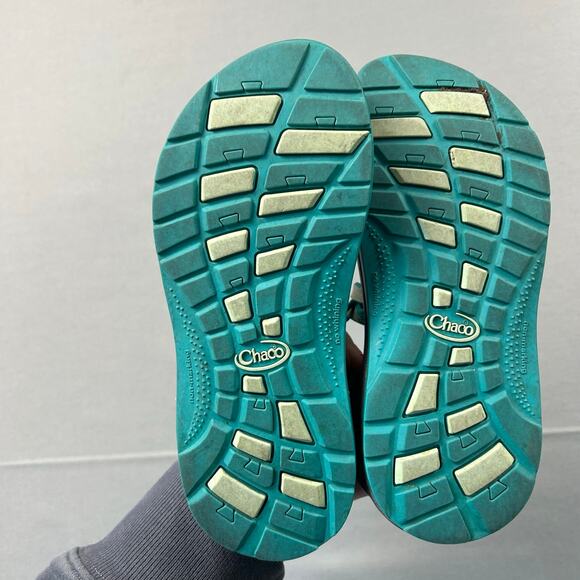 Chaco Kids Sandals Z/1 Ecotread Shoe Teal Blue Green Youth 13 Adjustable Strap - Picture 6 of 7